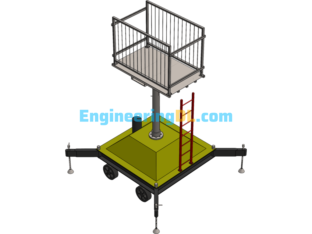 Mobile Hydraulic Telescopic Hoist SolidWorks Free Download