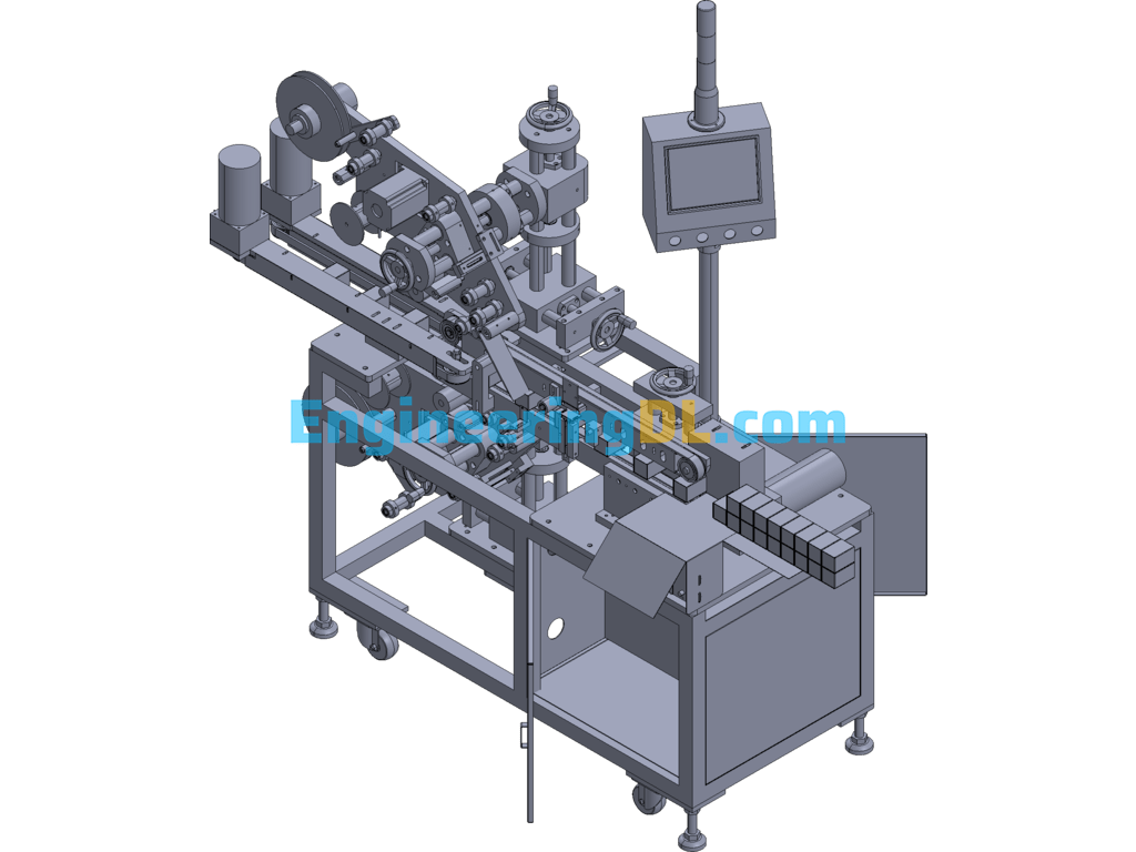 Stable Adjustable Labeling Machine For Each Axis 3D Exported Free Download