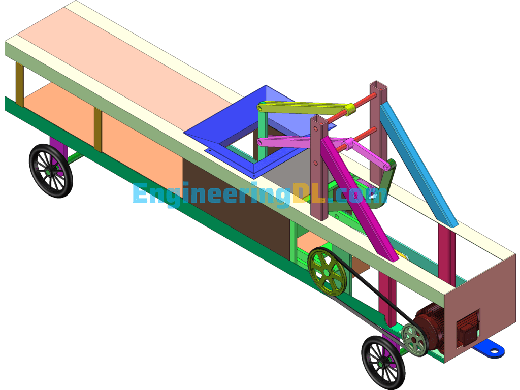 Straw Compression Baler (With Simulation Animation) SolidWorks Free Download