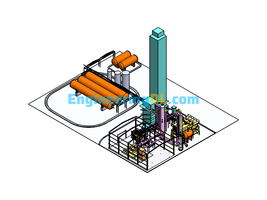Air Distillation Unit (Air Distillation Plant) SolidWorks Free Download