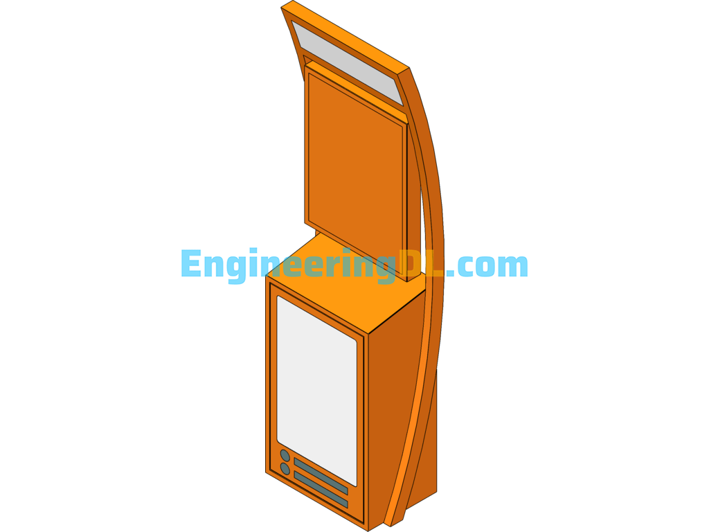 Vertical AED Emergency Station SolidWorks, 3D Exported Free Download