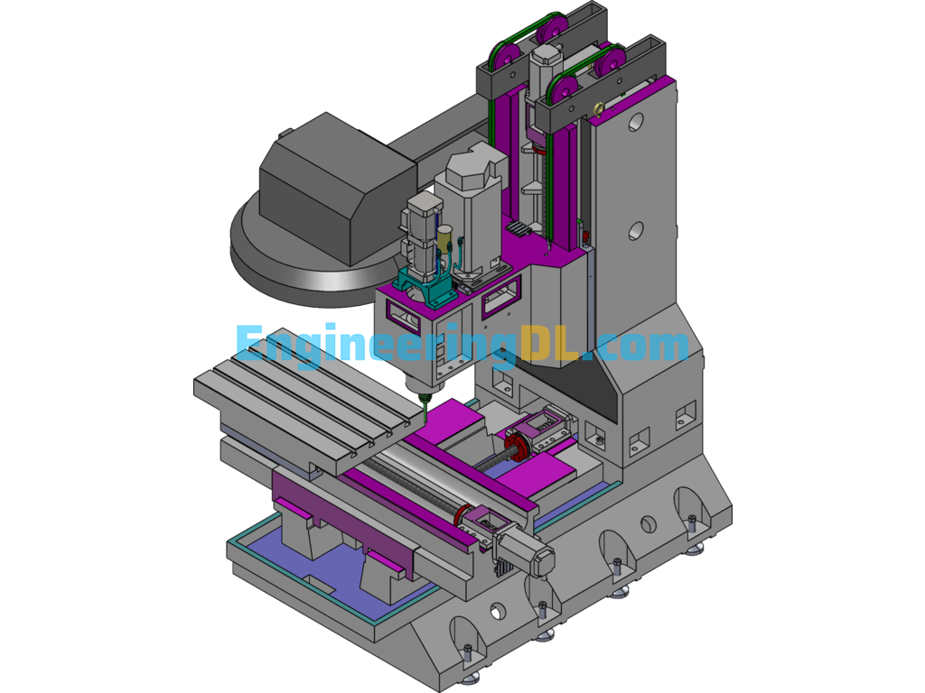 Vertical Machining Center Bed SolidWorks Free Download