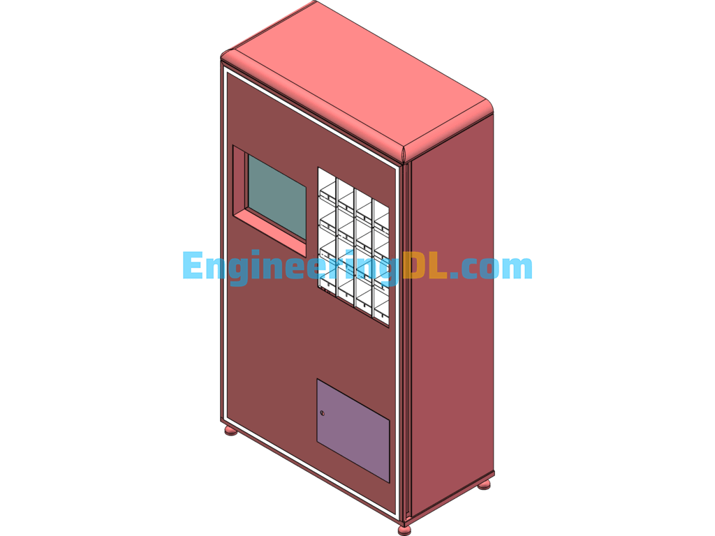 Vertical Lipstick Vending Machine SolidWorks, 3D Exported Free Download