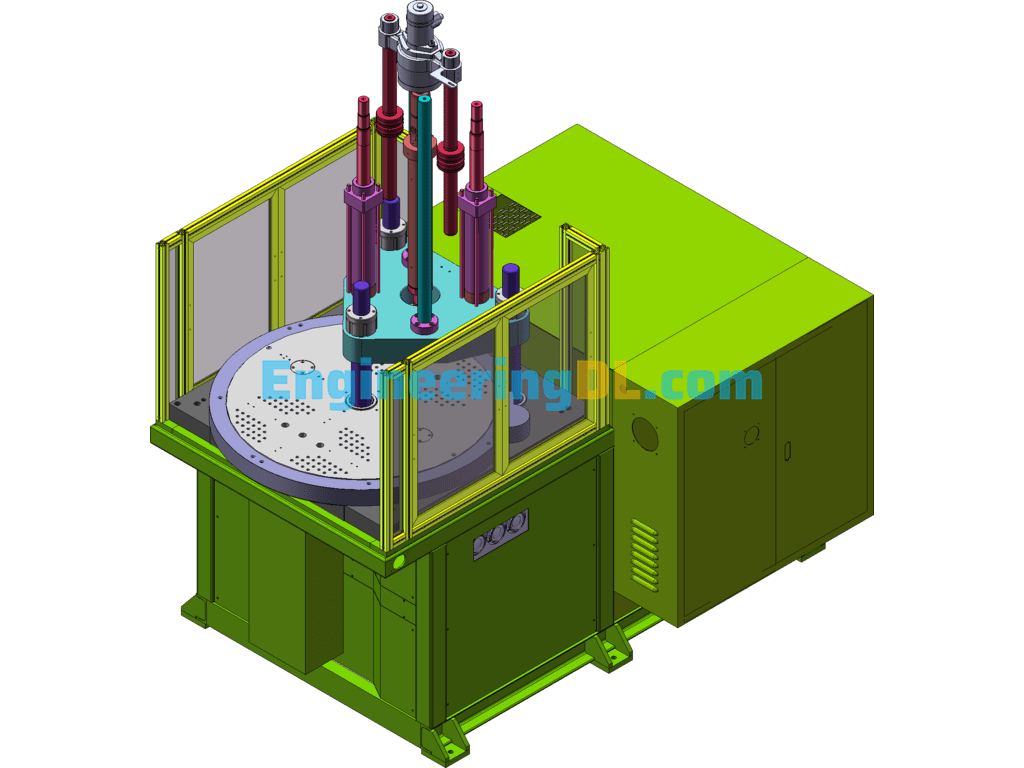 Vertical Disc Injection Molding Machine (55 Tons) SolidWorks Free Download