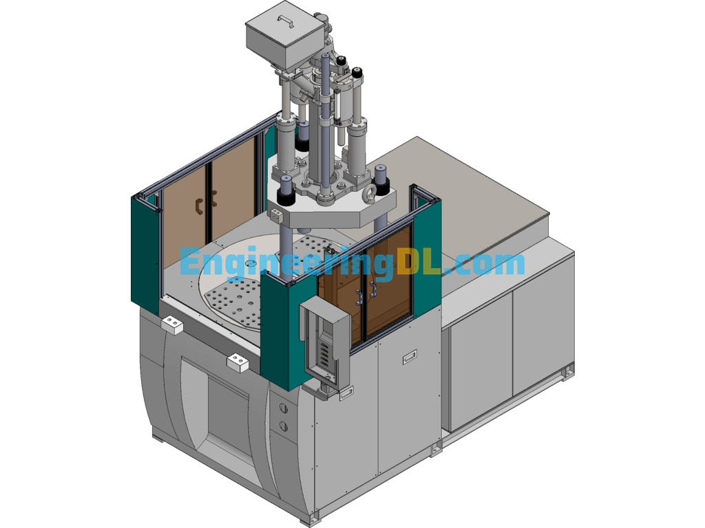 Vertical Injection Molding Machine SolidWorks, 3D Exported Free Download