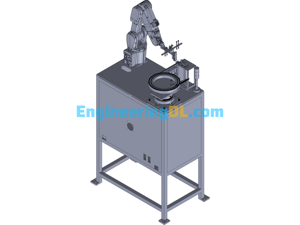 Vertical Injection Molding Machine Loading And Picking Equipment 3D Exported Free Download