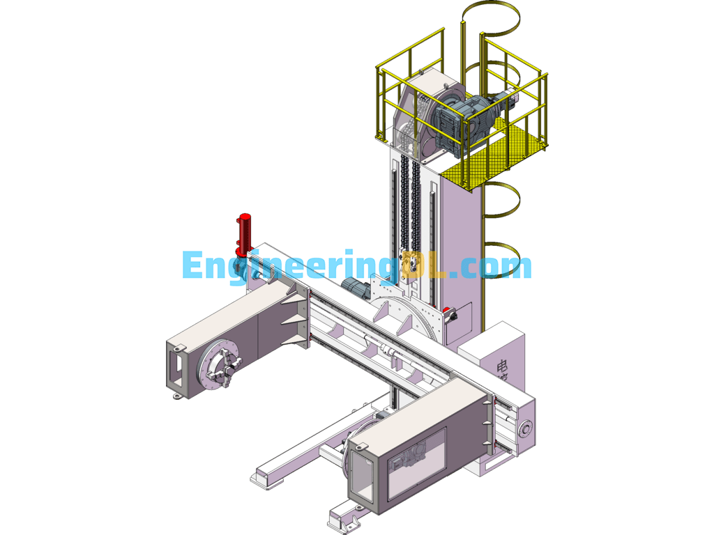 Vertical Welding Turning Machine (SolidWorks, CreoProE), 3D Exported Free Download