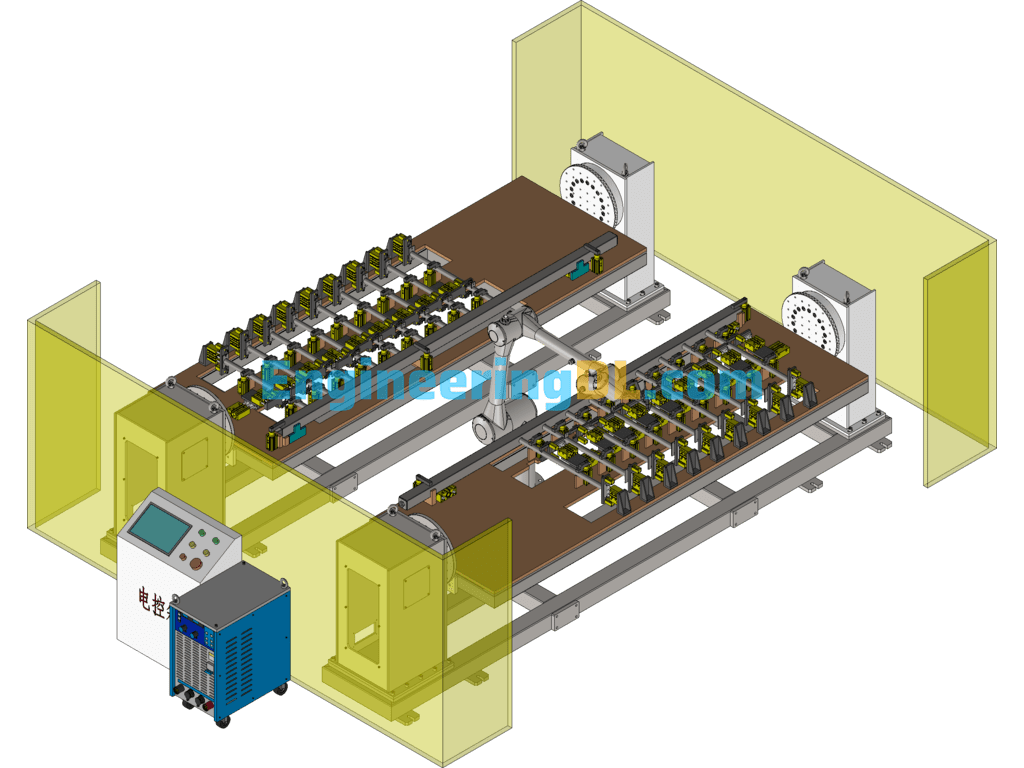 Column Robot Welding Workstation SolidWorks Free Download