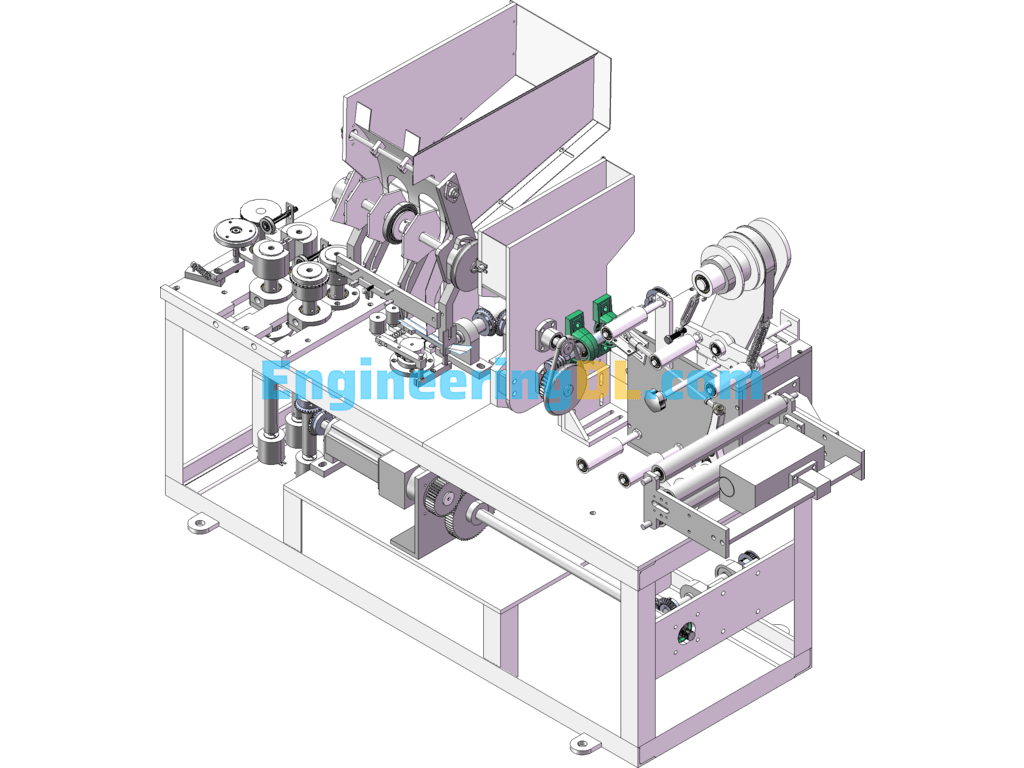 Bamboo Chopsticks Automatic Packaging Machine (Automatic Delivery Of Bamboo Stick Sealing Film Winding Equipment) SolidWorks, 3D Exported Free Download