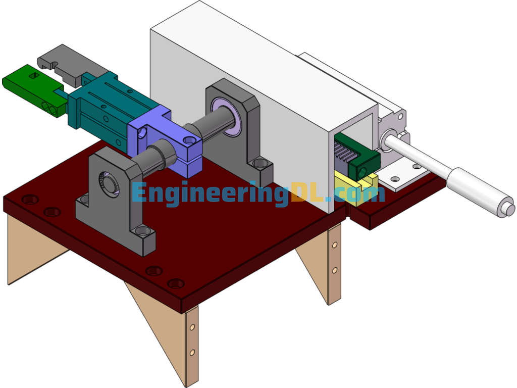 Flap Mechanism Consisting Of Pen Cylinder And Rack And Pinion SolidWorks, 3D Exported Free Download