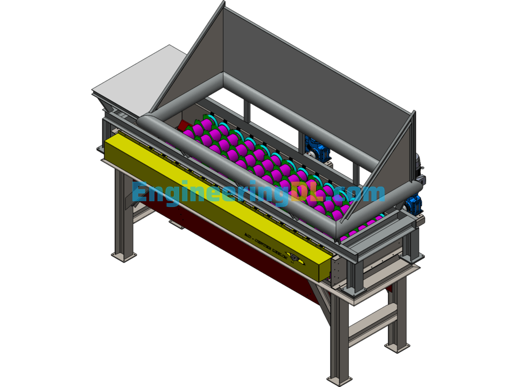 Screening Machine 3D Model SolidWorks, 3D Exported Free Download