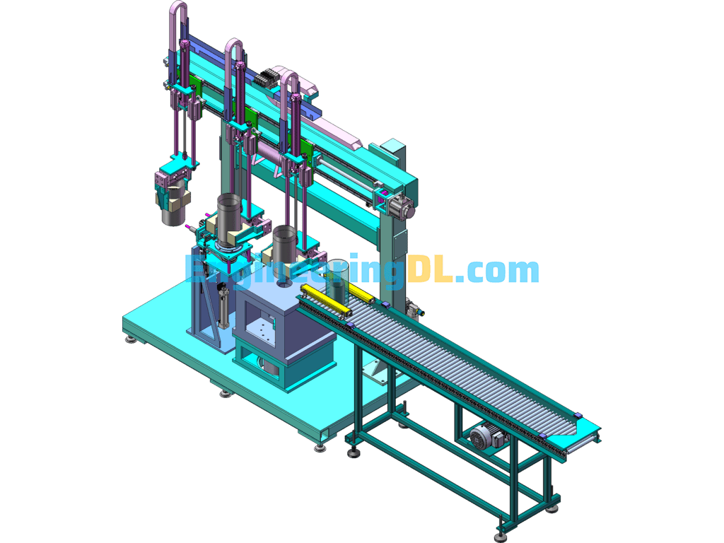 Tube Automatic Precision Reaming Automatic Production Line SolidWorks, 3D Exported Free Download