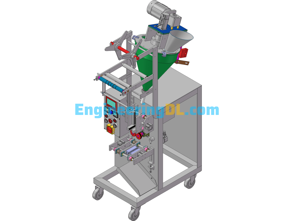 Powder Packaging Machine SolidWorks, 3D Exported Free Download