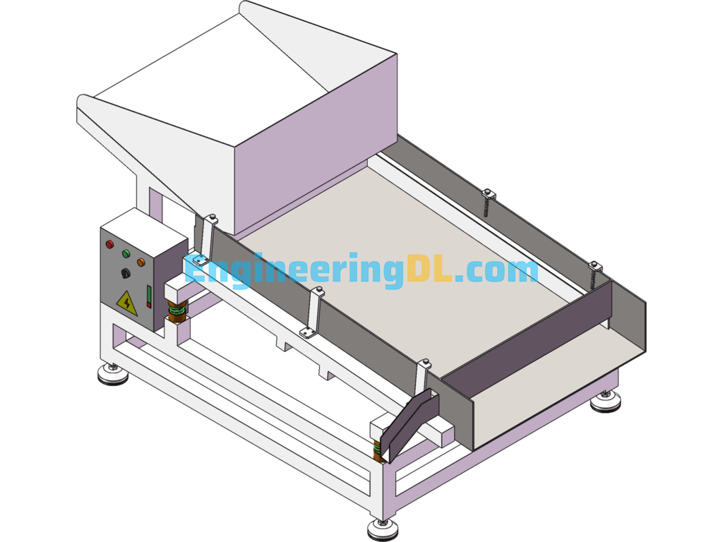 Powder Vibrating Sieve Machine SolidWorks, 3D Exported Free Download