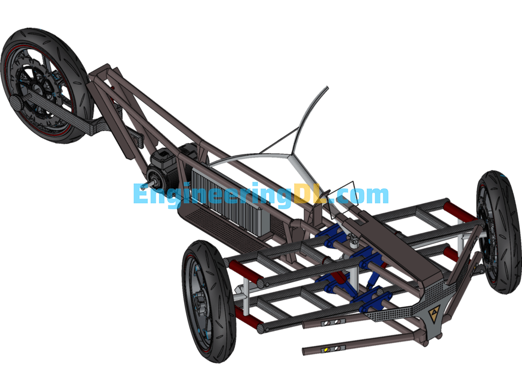 Boutique Three-Wheeled Motorcycle SolidWorks Free Download