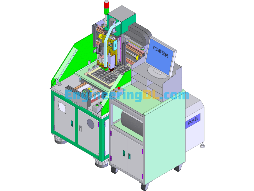 Precision CCD Engraving And Milling Machine (Has Been Successfully Mass-Produced) SolidWorks, 3D Exported Free Download