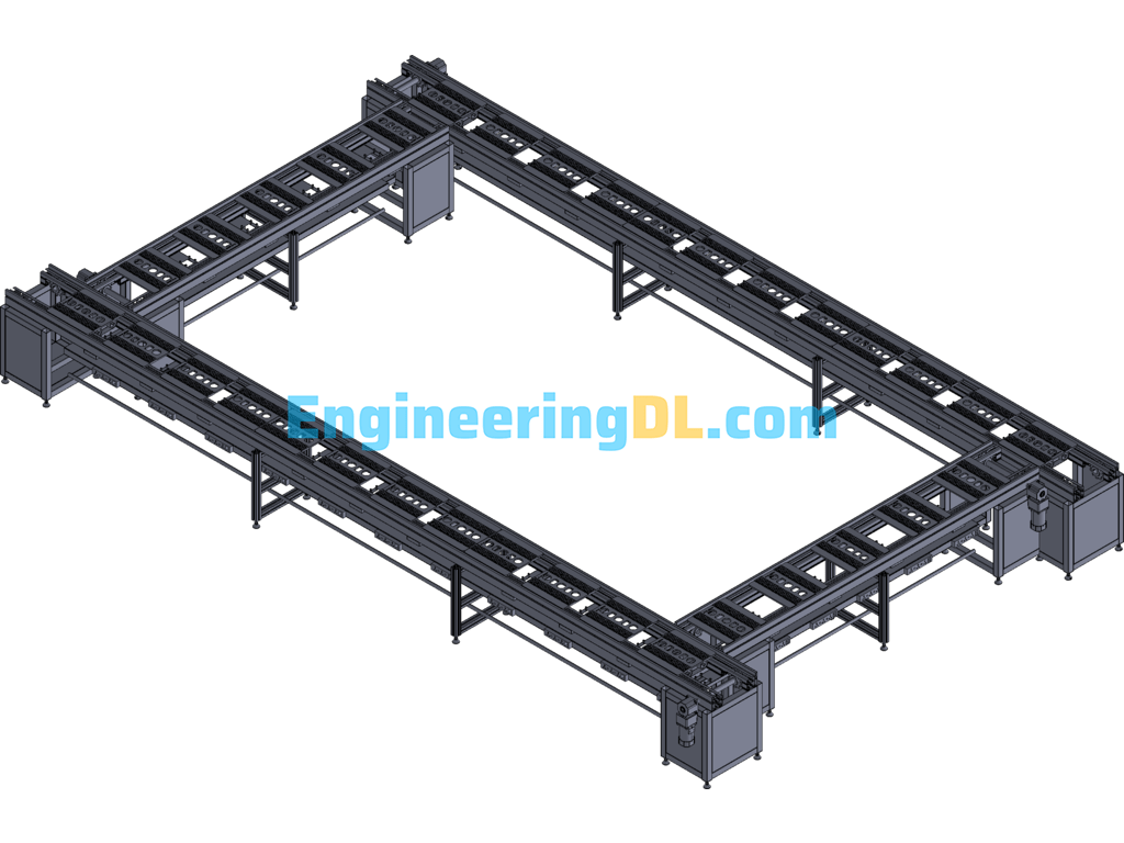 Precision Multi-Speed Chain Ring Drive Assembly Line 3D Exported Free Download