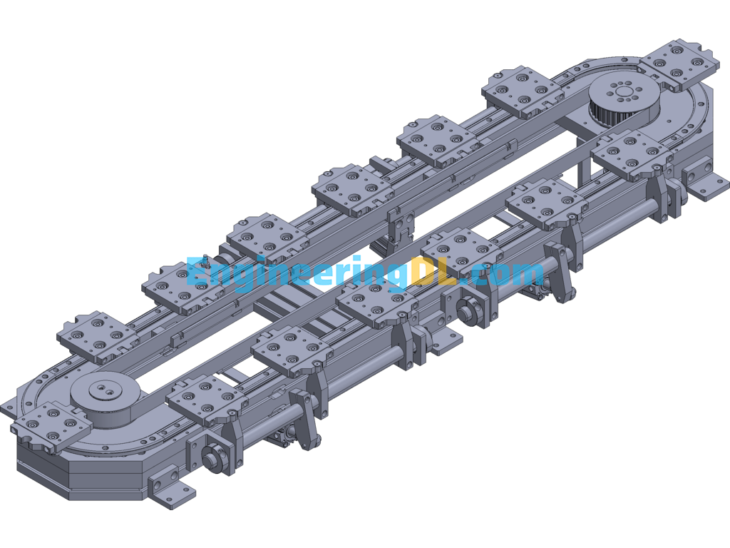 Precision Ring Guide Rail Conveyor Line 3D Exported Free Download