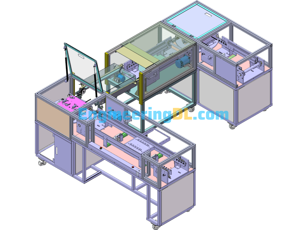 Design Of Automated Production Line After Refinement SolidWorks Free Download