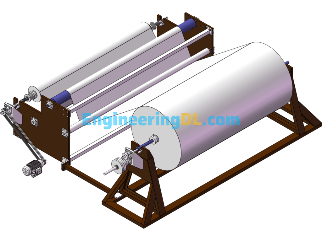 Paper Roll Slitting Machine 3D Model SolidWorks, 3D Exported Free Download