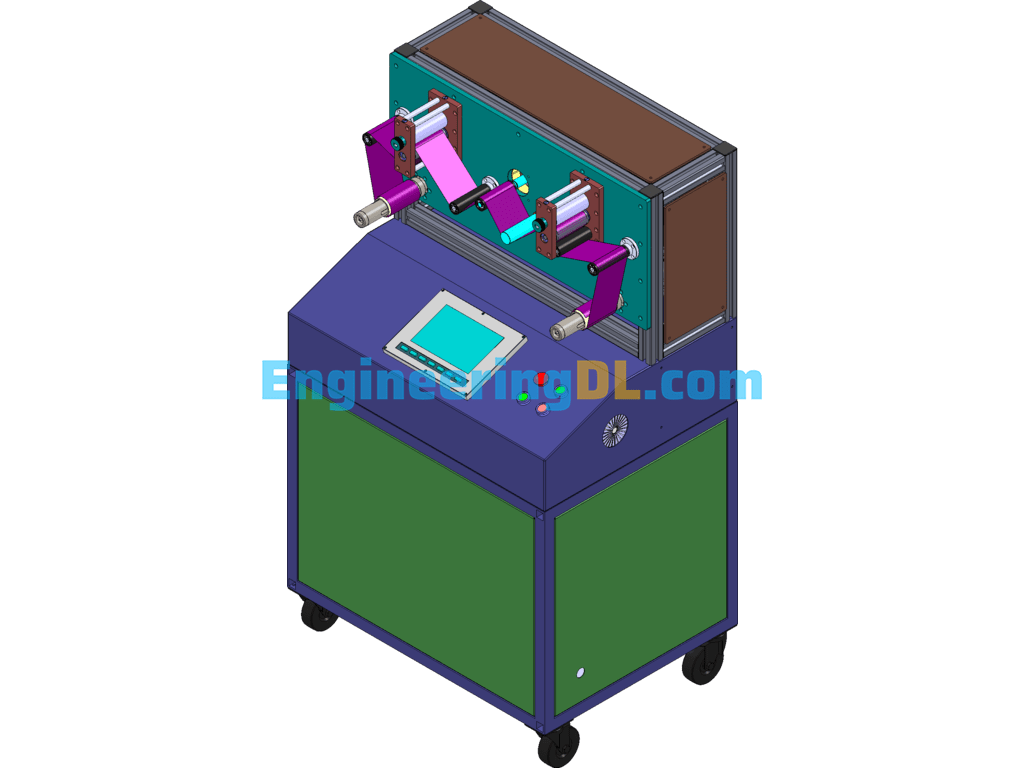 Paper Tape Tension Control Machine SolidWorks, 3D Exported Free Download
