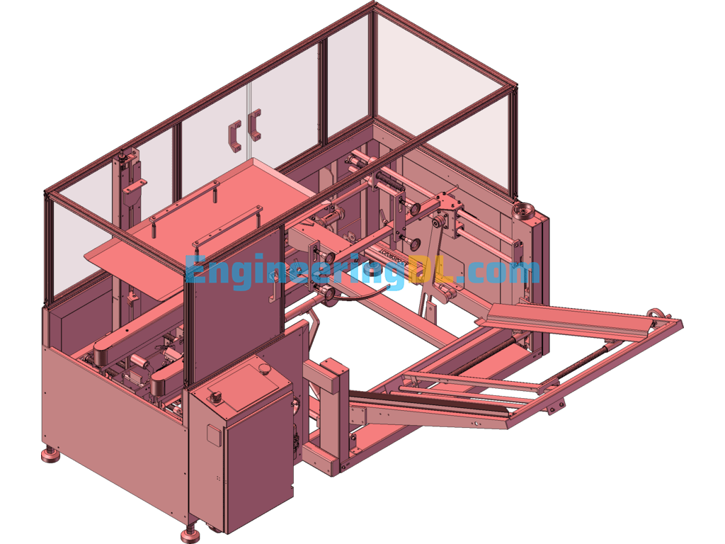 Carton Folding And Packaging Machine SolidWorks, 3D Exported Free Download