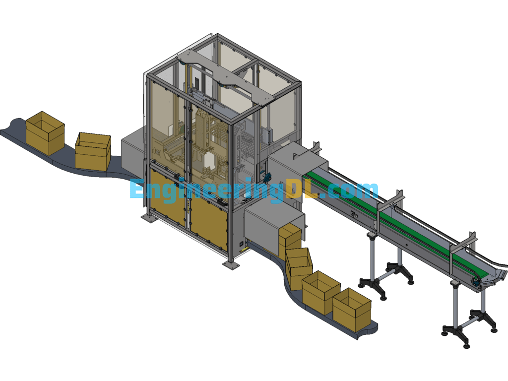 Carton Loading Automatic Packaging Machine Inventor, 3D Exported Free Download