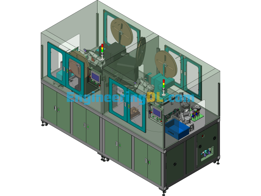 Wire Processing Equipment (Loading And Stripping Wire And Pressing Copper Sleeve Plug Assembly Machine) SolidWorks Free Download