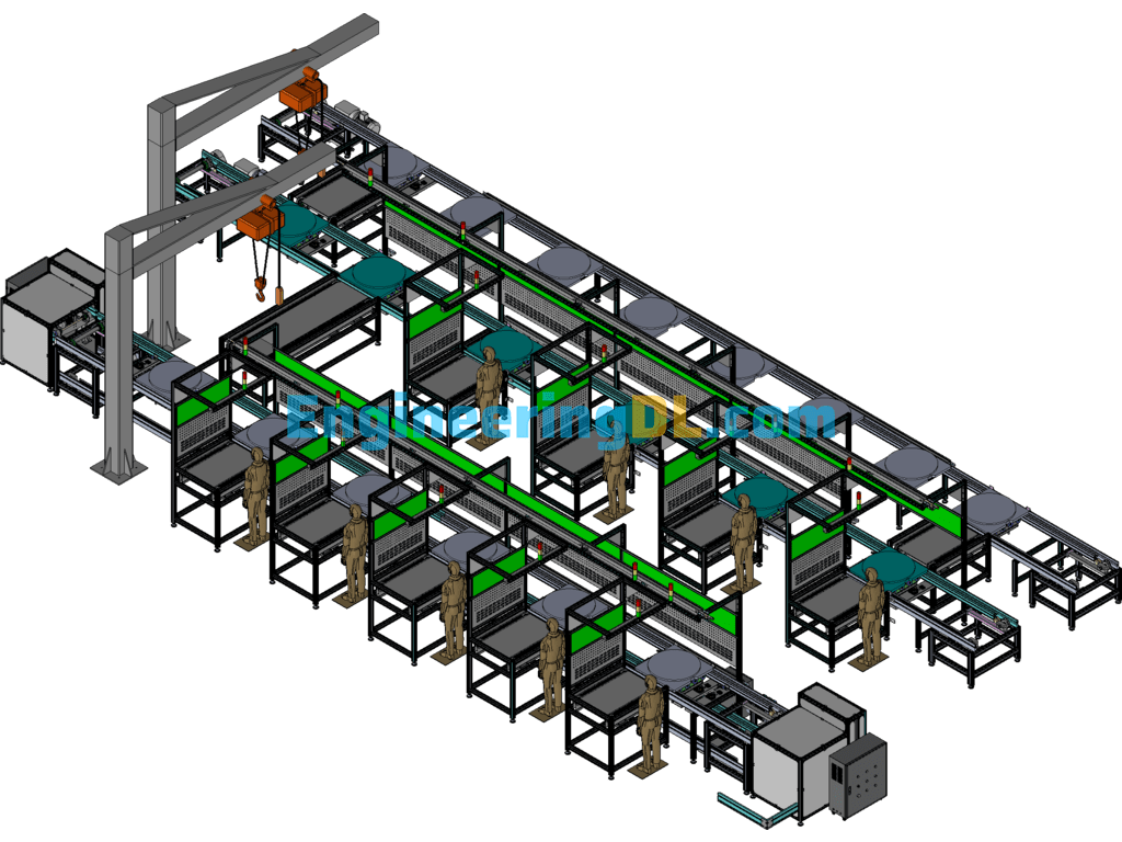 Assembling Cycle Multiplier Chain Line 3D Exported Free Download