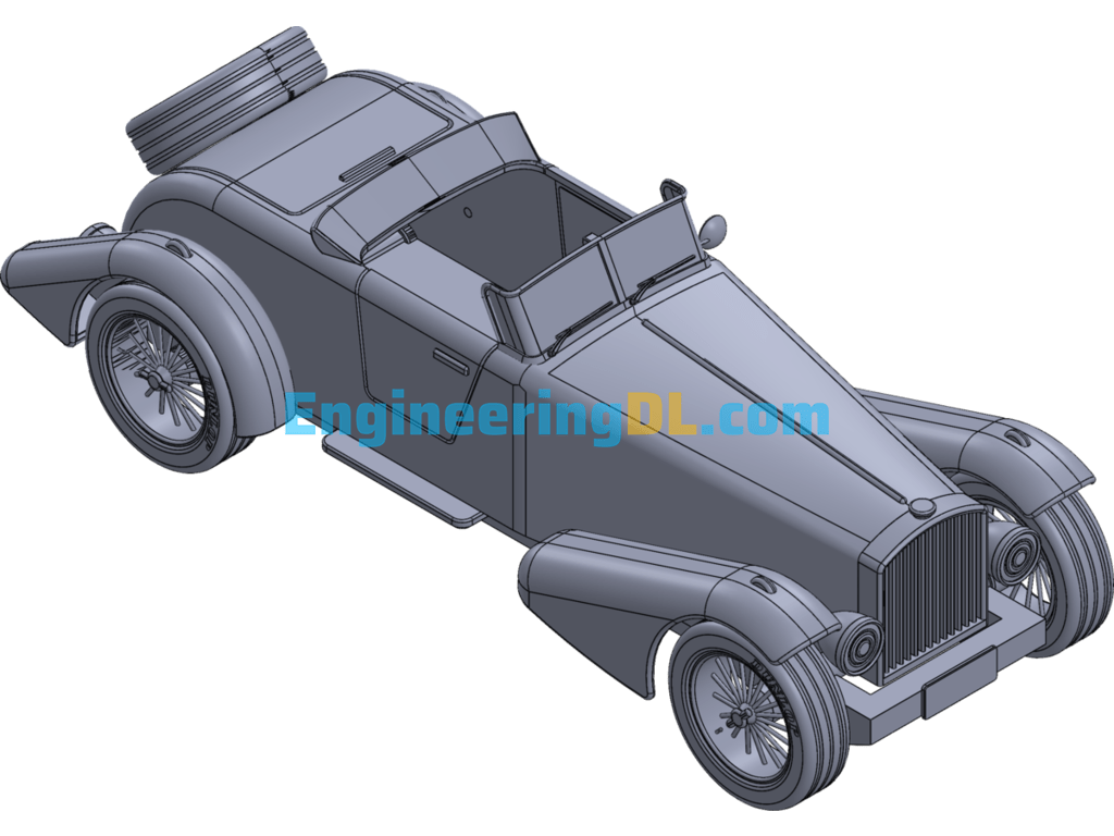 Classic Vintage Car Model SolidWorks, 3D Exported Free Download