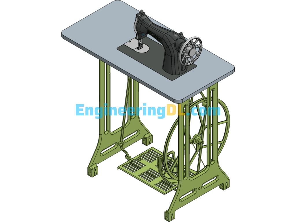 Sewing Machine SolidWorks, 3D Exported Free Download