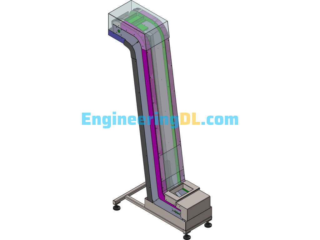 Mesh Belt Lifter SolidWorks, 3D Exported Free Download