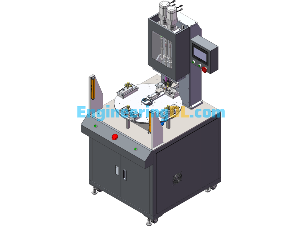 American Locking Valve Screw Equipment-Two-Axis Rotary Screw Machine SolidWorks Free Download
