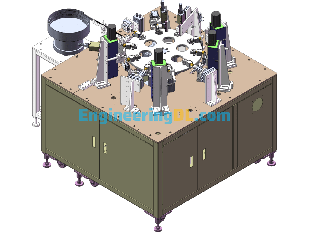 Automatic Grinding Machine For Headphone Pins SolidWorks, 3D Exported Free Download