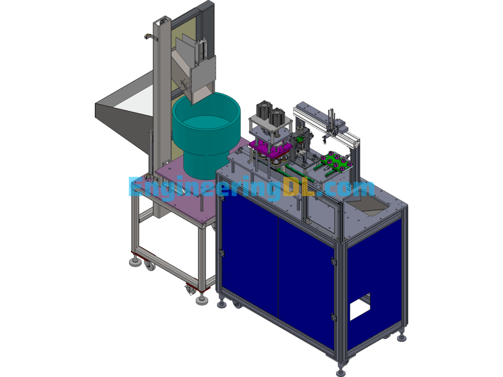 Caster-Universal Wheel Assembly Machine (Automatic Assembly Machine) SolidWorks Free Download