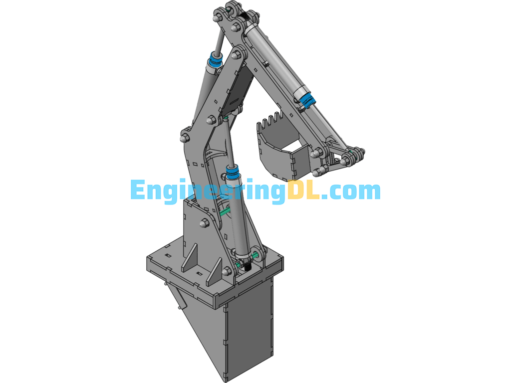 Homemade Excavator 3D Model SolidWorks, 3D Exported Free Download