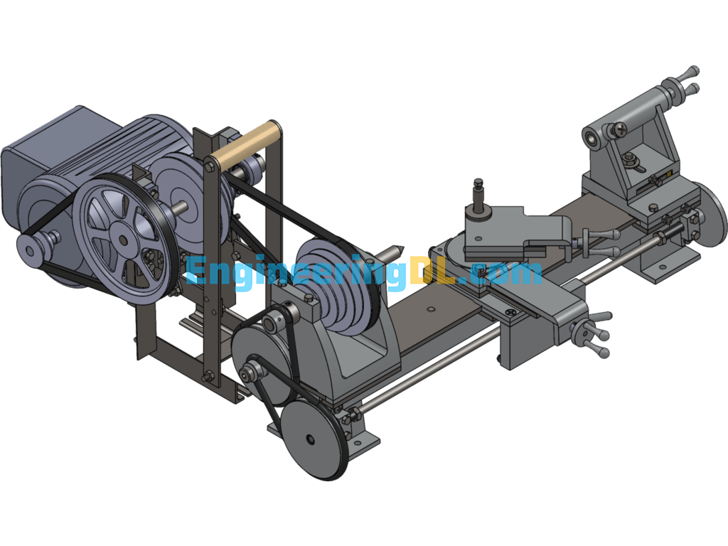 Self-Made Lathe 3D Model SolidWorks, 3D Exported Free Download