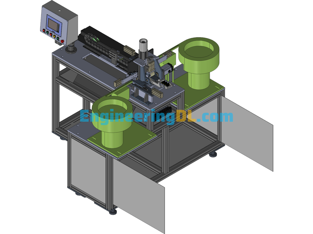 Automatic IDC Crimping Machine 3D Exported Free Download