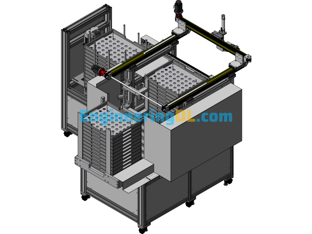 Automatic Loading Tri-Axis Reclaimer SolidWorks, 3D Exported Free Download