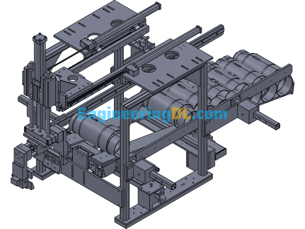 Automatic Loading Conveyor Assembly SolidWorks, 3D Exported Free Download