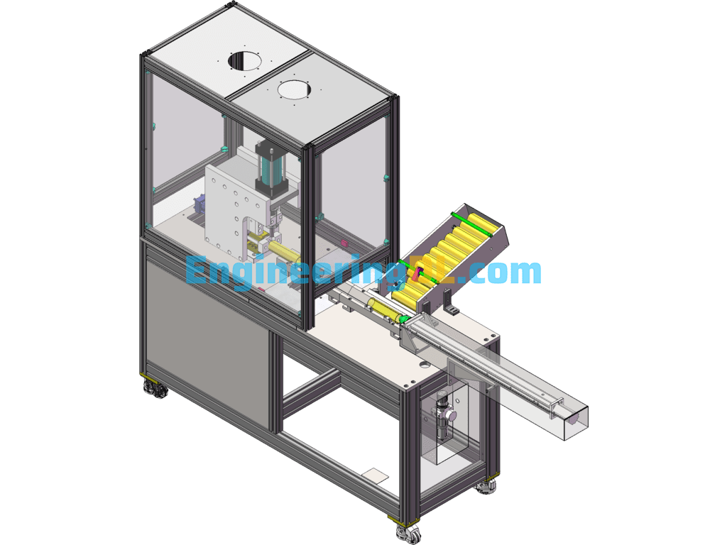 Automatic Loading Steel Pipe Hydraulic Perforating Equipment SolidWorks, 3D Exported Free Download