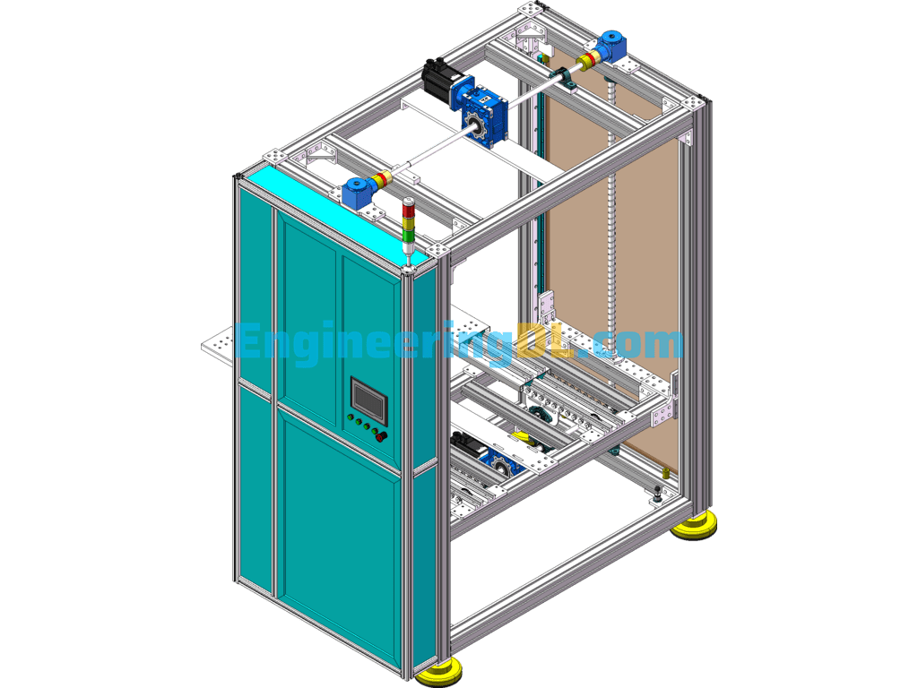 Automatic Telescopic Light Fork Double Ball Screw Elevator SolidWorks, 3D Exported Free Download