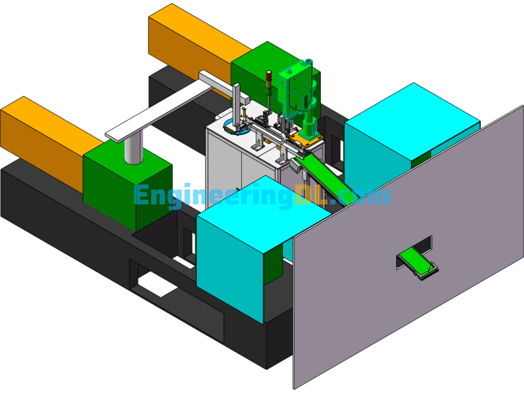 Automatic Cutting Head Assembly Ultrasonic Welding Machine SolidWorks, 3D Exported Free Download