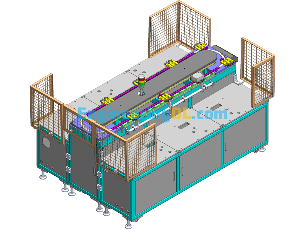 Automatic Peeling And Labeling Assembly Cycle Line (Part) 3D + Engineering Drawings SolidWorks, 3D Exported Free Download