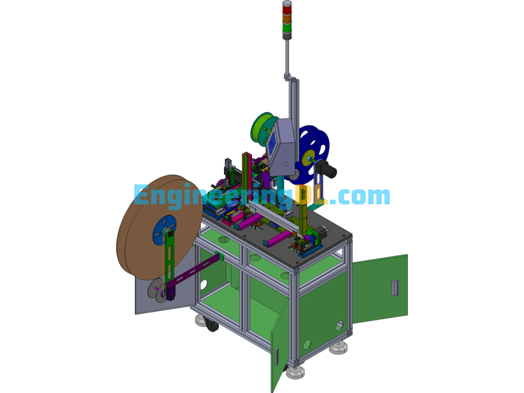 Automatic Packaging Machine (Terminal Carrier Tape Packaging Equipment) SolidWorks, 3D Exported Free Download