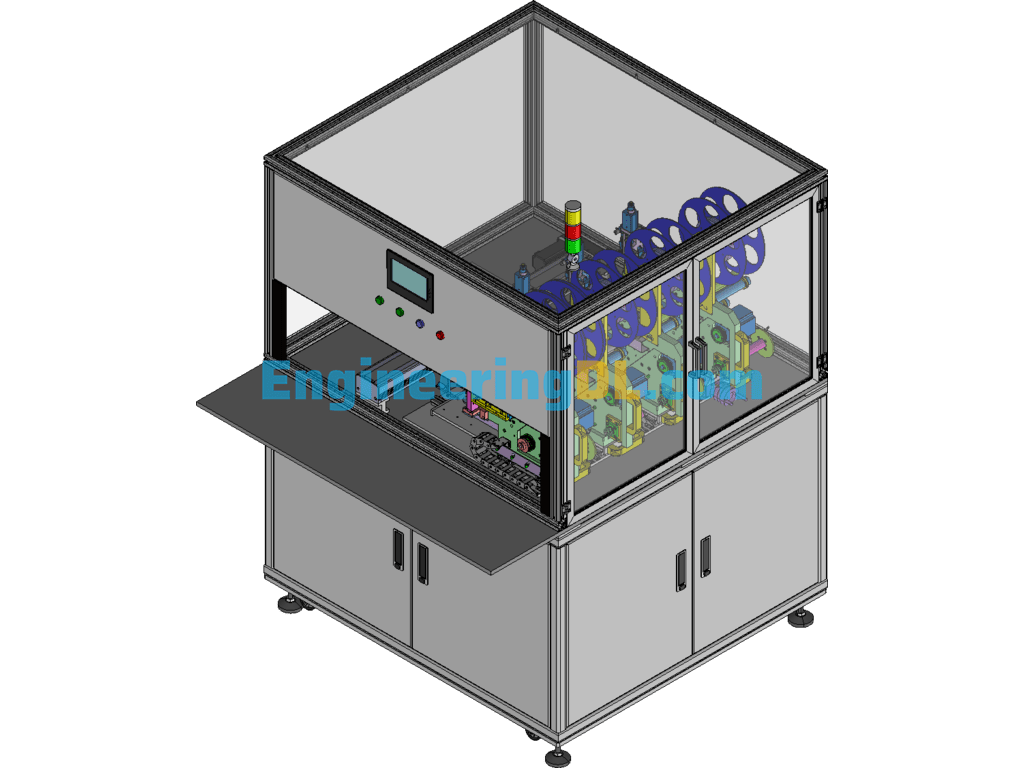 Automatic 4-Station Labeling Machine 3D Exported Free Download