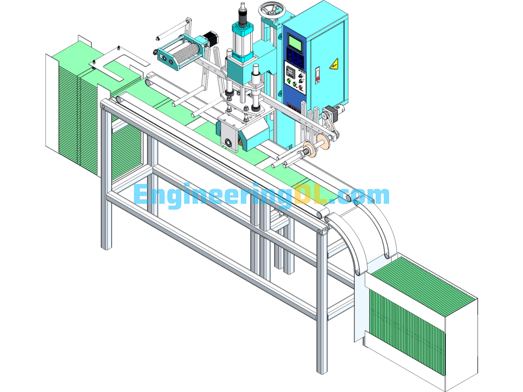 Automatic Loading And Unloading Foil Stamping Press SolidWorks, 3D Exported Free Download