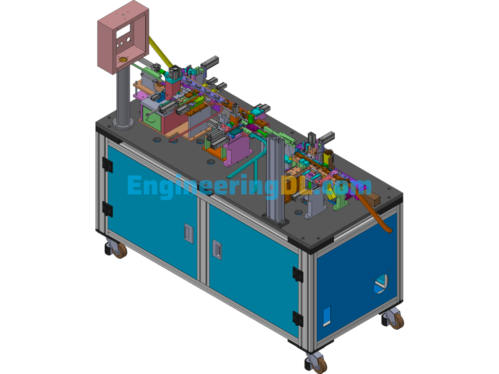 Automated Fiber Optic Head Assembly Machine (Produced) (CreoProE), 3D Exported Free Download