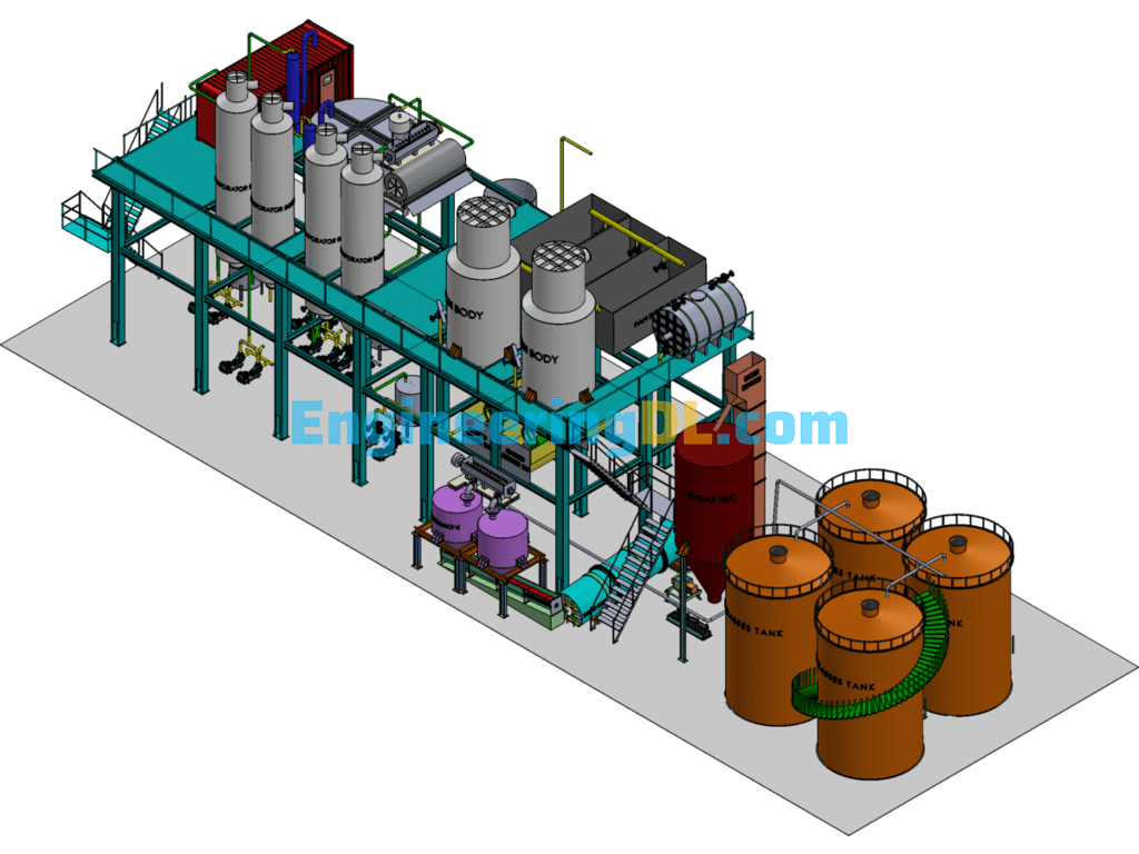 Automated Sugar Plant SolidWorks Free Download