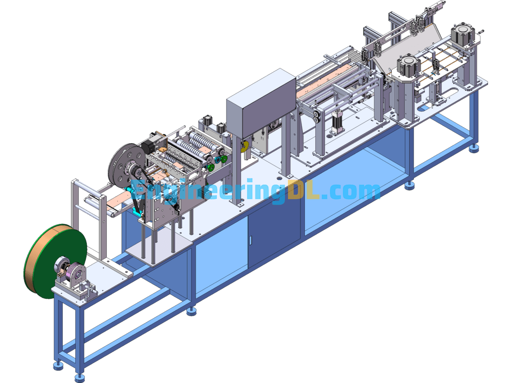 Automatic Paper Tube Rolling Machine SolidWorks, 3D Exported